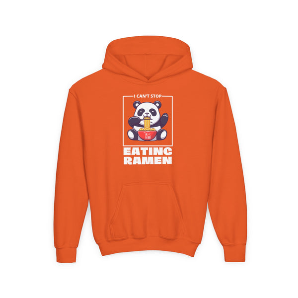 I Can’t Stop Eating Ramen Panda Kids Unisex Graphic Hoodie
