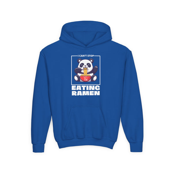 I Can’t Stop Eating Ramen Panda Kids Unisex Graphic Hoodie