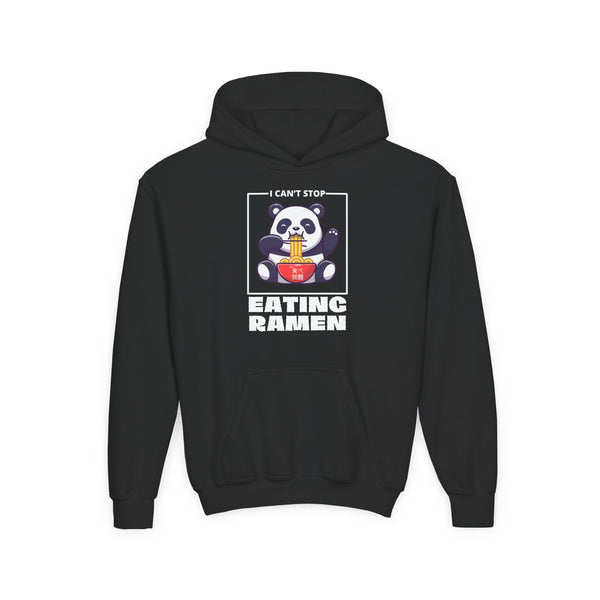 I Can’t Stop Eating Ramen Panda Kids Unisex Graphic Hoodie