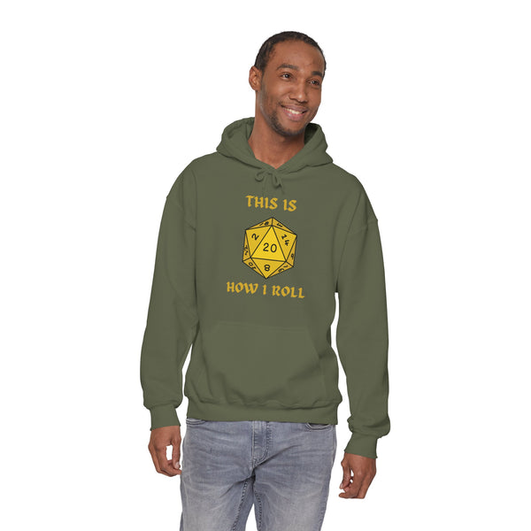This Is How I Roll Yellow D20 Die Unisex Graphic Hoodie