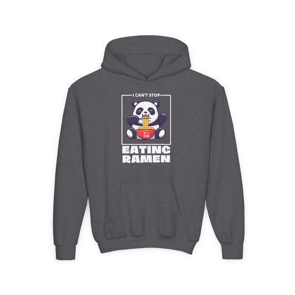 I Can’t Stop Eating Ramen Panda Kids Unisex Graphic Hoodie