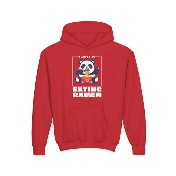 I Can’t Stop Eating Ramen Panda Kids Unisex Graphic Hoodie