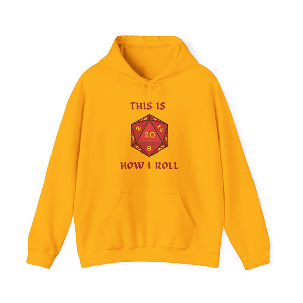 This Is How I Roll Red And Gold D20 Die Unisex Graphic Hoodie