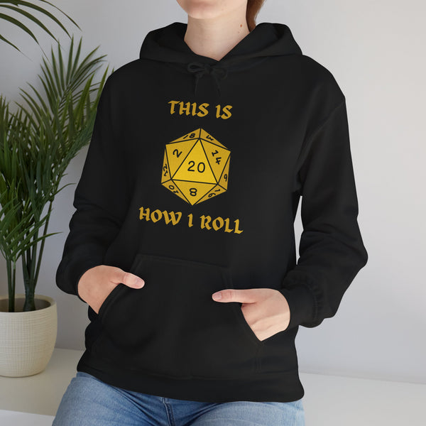 This Is How I Roll Yellow D20 Die Unisex Graphic Hoodie