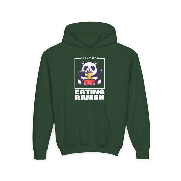 I Can’t Stop Eating Ramen Panda Kids Unisex Graphic Hoodie