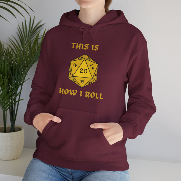 This Is How I Roll Yellow D20 Die Unisex Graphic Hoodie