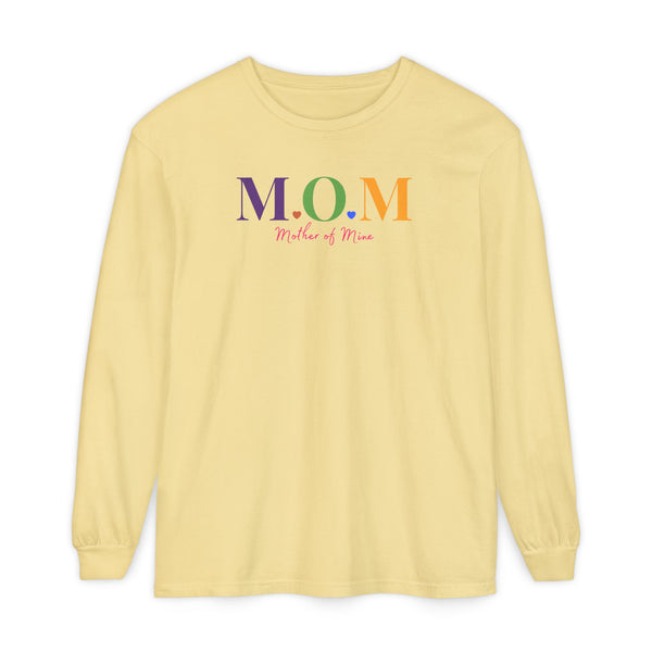 MOM Mother of Mine Colorful Acronym Women's Long Sleeve Shirt
