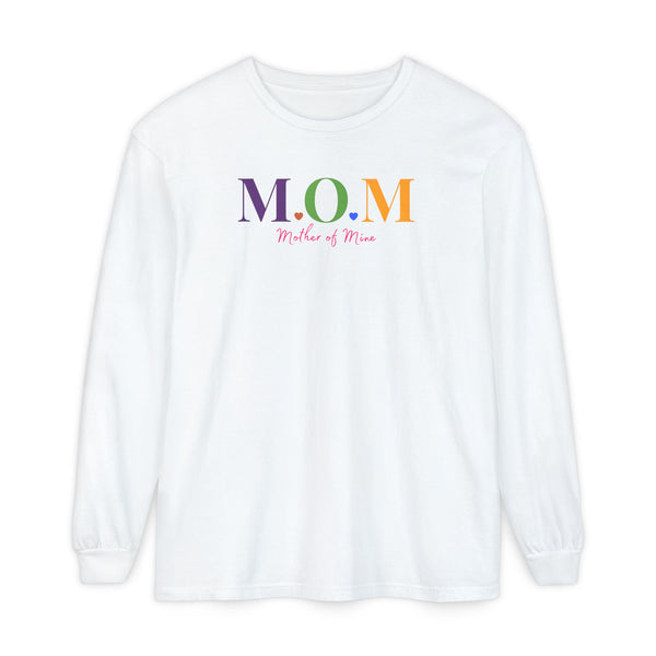 MOM Mother of Mine Colorful Acronym Women's Long Sleeve Shirt