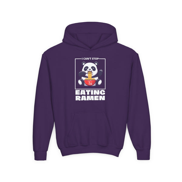 I Can’t Stop Eating Ramen Panda Kids Unisex Graphic Hoodie