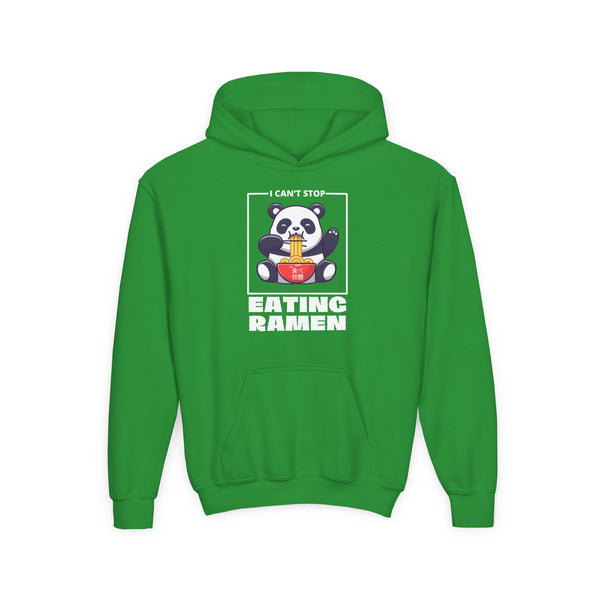 I Can’t Stop Eating Ramen Panda Kids Unisex Graphic Hoodie