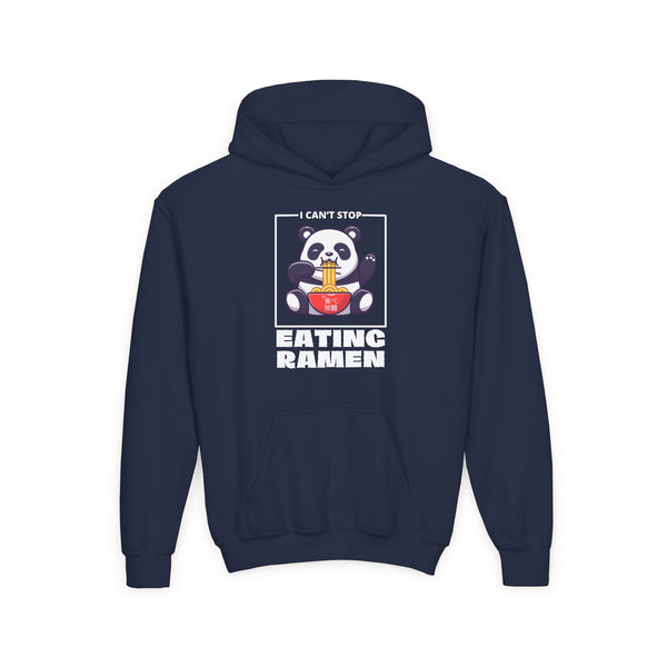 I Can’t Stop Eating Ramen Panda Kids Unisex Graphic Hoodie