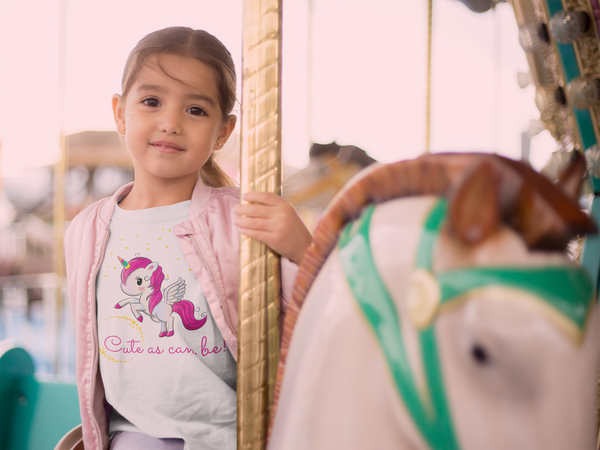 Cute As Can Be Unicorn Girls Graphic Tee