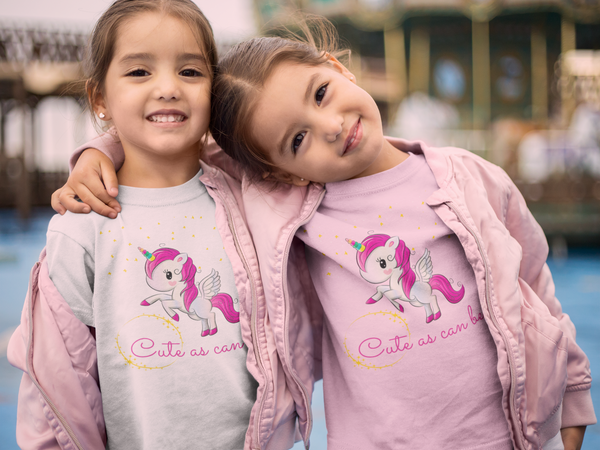 Cute As Can Be Unicorn Girls Graphic Tee